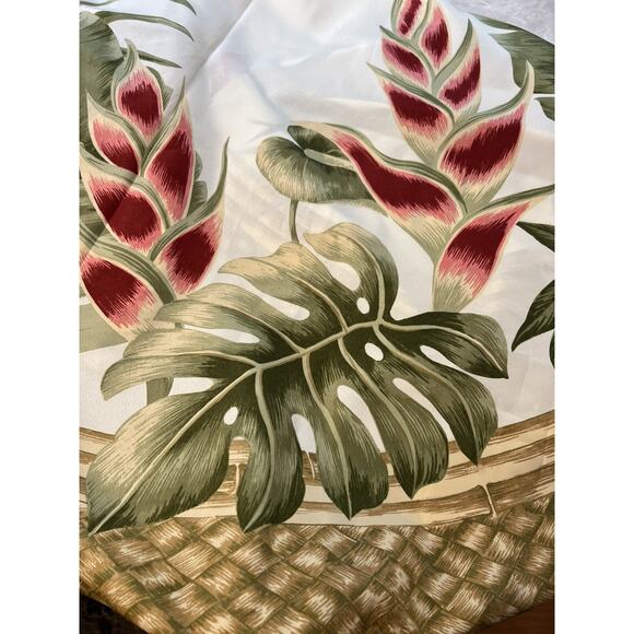 Roun 70 ” Tropical Flowers Tablecloth Hawaiian Kauhale Living Luau - Picture 6 of 9